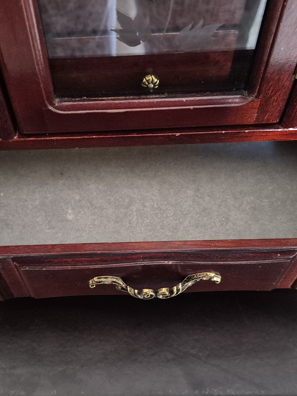 Classic Wooden Jewelry Box Cabinet in Dark Cherry - Picture 7 of 14